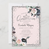 Invitation Tiare d'argent, Frame de diamant Fleurs blanches (Devant)