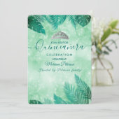 Invitation Tiare verte feuille tropicale été Quinceañera (Debout devant)