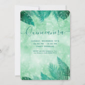 Invitation Tiare verte feuille tropicale été Quinceañera (Dos)