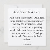 Invitation Tibétain OM dans le mandala de trône de Lotus (Dos)