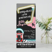 Invitation Ticket d'anniversaire sur le thème des années 50 (Debout devant)