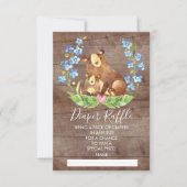 Invitation Ticket de Baby shower de couches de laine de bois (Devant)