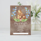 Invitation Ticket de Baby shower de couches de laine de bois (Debout devant)