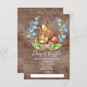 Invitation Ticket de Baby shower de couches de laine de bois