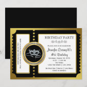 Invitation Ticket de bal masqué (Devant / Derrière)