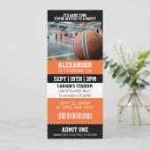 Invitation Ticket de Basketball pour un Anniversaire (Debout devant)