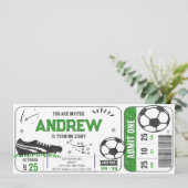 Invitation Ticket de fête d'anniversaire de football moderne (Debout devant)