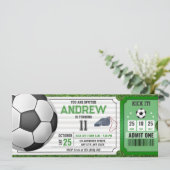 Invitation Ticket de fête d'anniversaire de football personne (Debout devant)