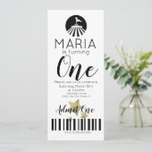 Invitation Ticket de fête d'anniversaire du premier anniversa (Debout devant)