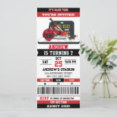 Invitation Ticket de jeu de hockey personnalisé fête d'annive (Debout devant)