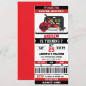 Invitation Ticket de jeu de hockey personnalisé fête d'annive (Devant / Derrière)