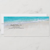 Invitation Ticket de mariage à coeur de plage tropical avec R (Dos)