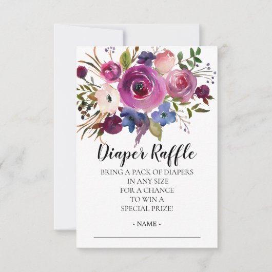 Invitation Ticket de rabat à Baby shower bleu prune moderne (Devant)