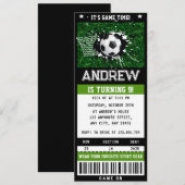 Invitation Ticket de soccer personnalisé Anniversaire Fournit (Devant / Derrière)