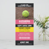 Invitation Ticket de Softball Rose Fête d'Anniversaire (Debout devant)