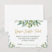 Invitation Ticket de tombola de couche - Feuillage vert - Feu (Devant / Derrière)