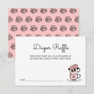 Invitation Ticket de tombola de couches pour Baby Shower Teac