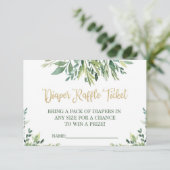 Invitation Ticket de tombola de couches Verdure- Feuilles ver (Debout devant)
