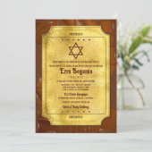 Invitation Ticket d'Or Chocolat Bat Mitzvah ou Bar Mitzvah (Debout devant)