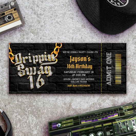 Invitation Ticket Drippin Swag 16