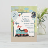 Invitation Ticket du train d'images d'anniversaire personnali (Debout devant)