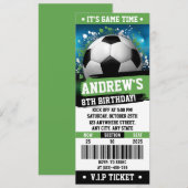 Invitation Ticket imprimable de soccer personnalisable Annive (Devant / Derrière)