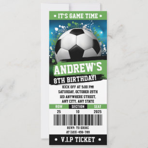 Invitation Ticket imprimable de soccer personnalisable Annive