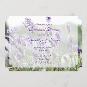 Invitation Ticket Lavender Bohemian Mariage Rehearsal Invitat