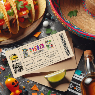 Invitation Ticket Mariage mexicain Fiesta : "Taco Bout It"