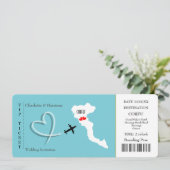 Invitation Ticket Pass Mariage Destination Corfou (Debout devant)