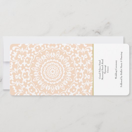 Invitation Ticket Pass Mariage Destination Corfou (Dos)