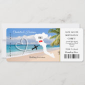 Invitation Ticket Pass Mariage Destination Corfou (Devant)