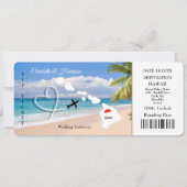 Invitation Ticket Pass Mariage Destination Hawaii (Devant)