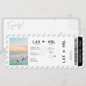 Invitation Ticket Plane Surprise Trip Travel Boarding Pass (Devant / Derrière)