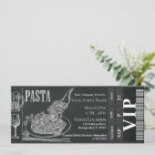 Invitation Ticket pour dîner VIP au repas de pâtes et de vin (Debout devant)