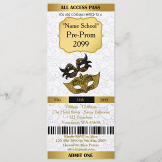 Invitation Ticket Prom Trend,toutes les occasions,