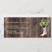 Invitation Ticket Quinceañera Bottes de soleil rustiques Rose (Dos)