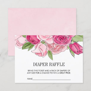 Invitation Ticket Rose Déchets d'Aquarelle rose