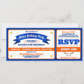Invitation Ticket Style Baseball Birthday Party (Devant)