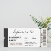 Invitation Ticket tendance moderne 30th Birthday Party (Debout devant)