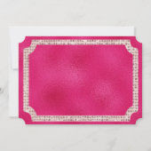 Invitation Ticket VIP Pailleté Rose Chaud et Or (Dos)