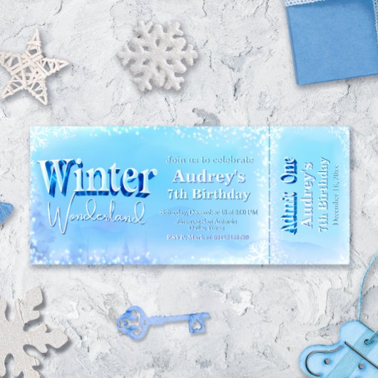 Invitation Ticket Winter Wonderland