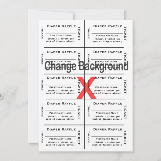 Invitation Tickets de jauge de couches Création personnalisée (Devant)