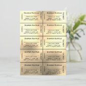 Invitation Tickets de rousseur dorés (Debout devant)