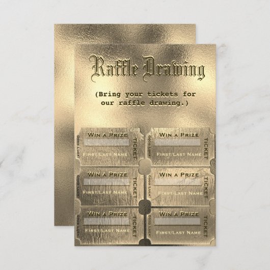 Invitation Tickets Gold Raffle (Devant / Derrière)