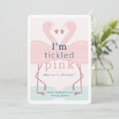 Invitation Tickled Pink Flamant rose Pink Valentine's Day Car (Debout devant)