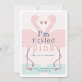 Invitation Tickled Pink Flamant rose Pink Valentine's Day Car (Devant)