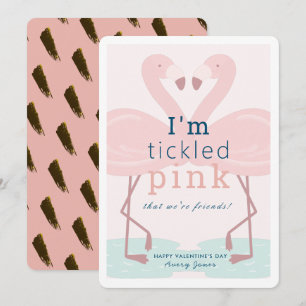 Invitation Tickled Pink Flamant rose Pink Valentine's Day Car