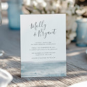 Invitation Tide faible | Mariage d'aquarelle côtière