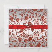 Invitation Tie Bow noir et rouge Damassé Fête d'anniversaire (Dos)